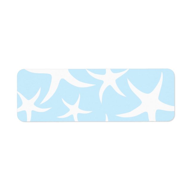 White Starfish Pattern on Light Blue. (Front)