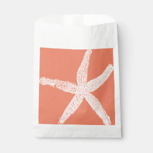 White Starfish Patterns Salmon Pink Orange Cool Favour Bags