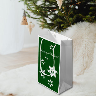 White Stars Lawn Care Service Logo Merry Christmas Small Gift Bag