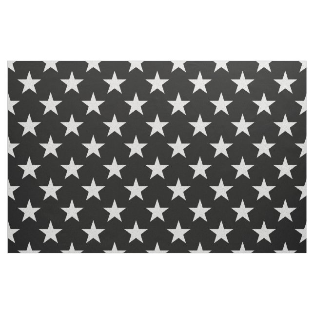 White Stars on Black Background Fabric (Fat Quarter)