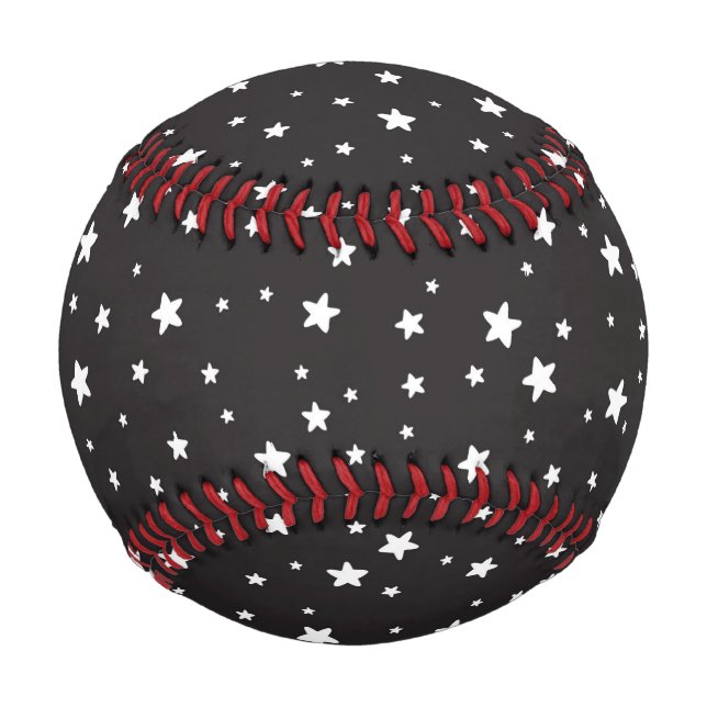 White Stars on Black Baseball (Front)