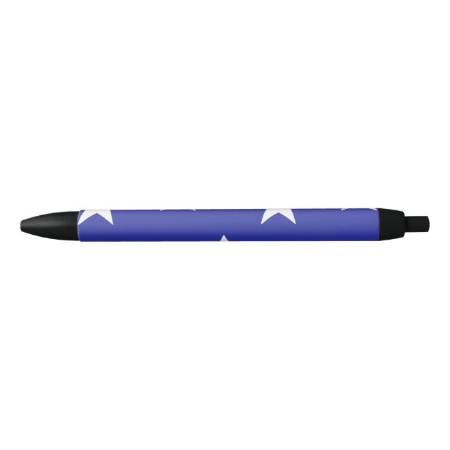 White stars on blue black ink pen (Front)