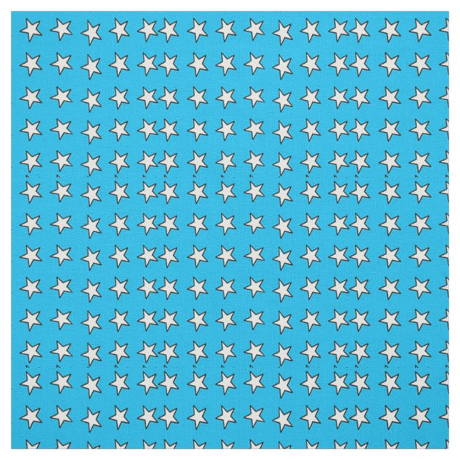 White Stars On Blue Fabric (Swatch)