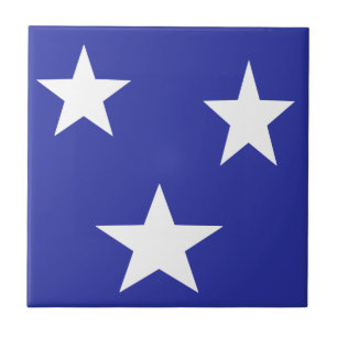 White stars on blue tile