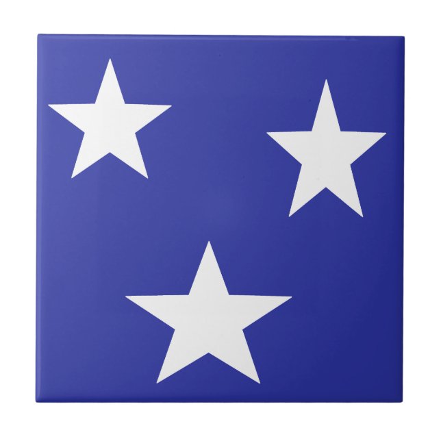 White stars on blue tile (Front)