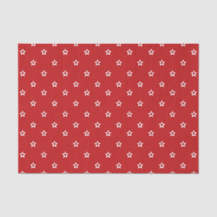 White Stars on Bright Red Tissue Paper