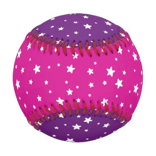 White Stars on Purple and Pink Baseball