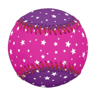 White Stars on Purple and Pink Baseball