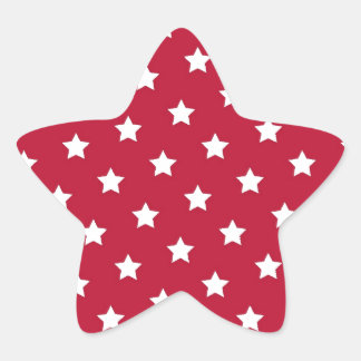 White Stars On Red Star Sticker
