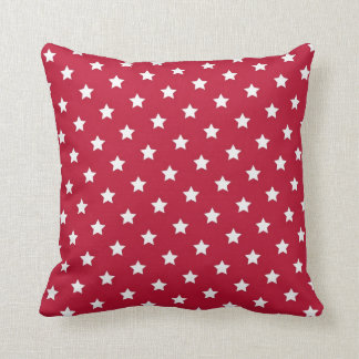 White Stars On Red Throw Pillow
