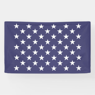 White Stars Patriotic American Flag Pattern Banner