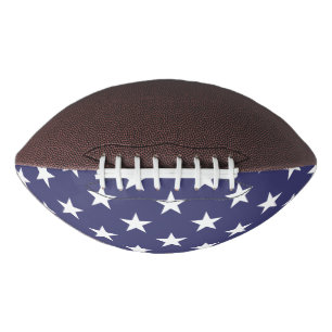 White Stars Patriotic American Flag Pattern Football