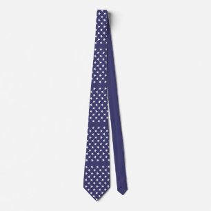 White Stars Patriotic American Flag Pattern Tie