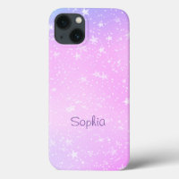 White Stars, Purple & Pink Ombre, Purple Name
