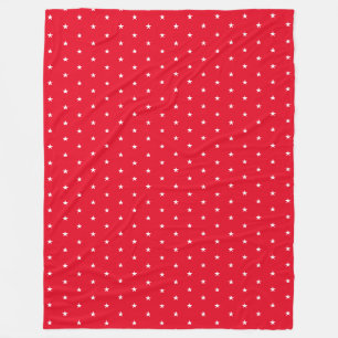 white stars red fleece blanket