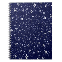White stars spiral navy purple blue background