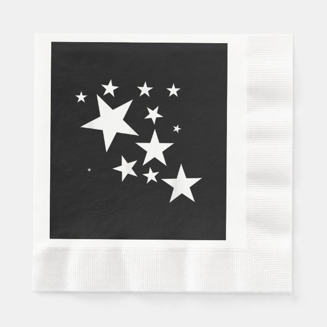 White Stars Star-Pattern-Design Costume Gift Napkin (Front)