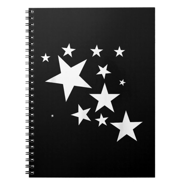 White Stars Star-Pattern-Design Costume Gift Notebook (Front)