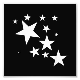 White Stars Star-Pattern-Design Costume Gift Photo Print