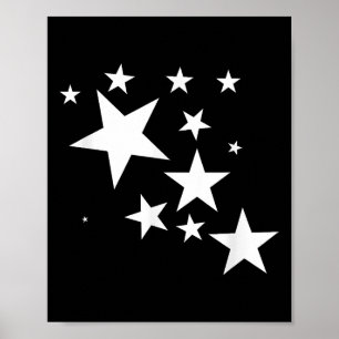 White Stars Star-Pattern-Design Costume Gift Poster