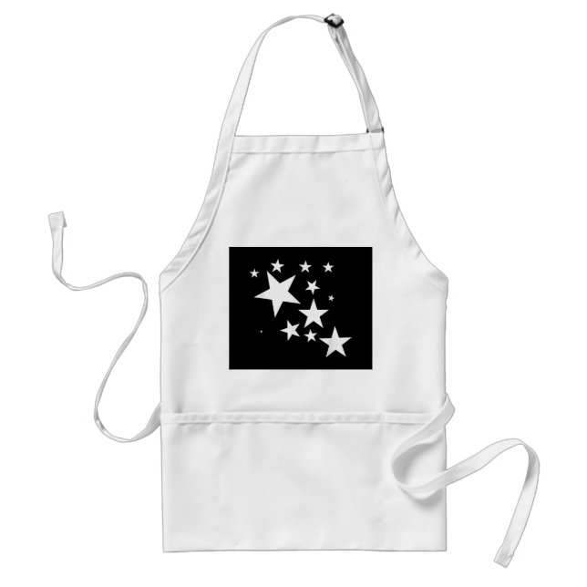 White Stars Star-Pattern-Design Costume Gift Standard Apron (Front)