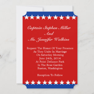 White Stars Wedding Invitation