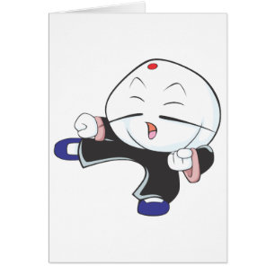 White Steamed Bun in Martial Arts Pose