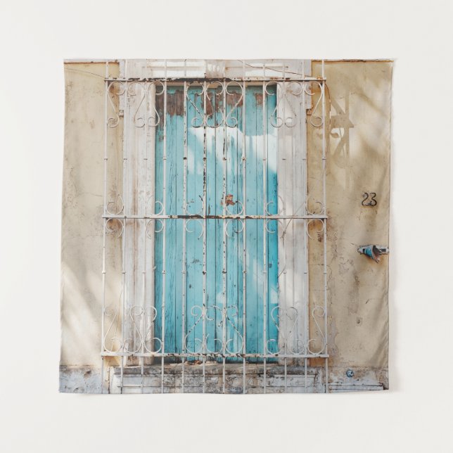White steel window grill tapestry (Front)