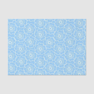 White stencil hibiscus floral tissue paper