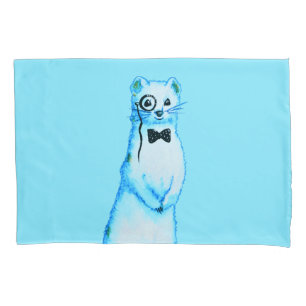 White Stoat Ermine Cute Ferret Lover Art Pillowcase