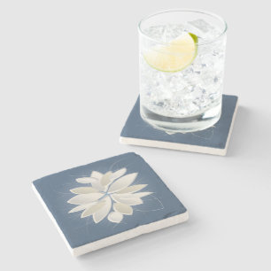 white stone petals coaster