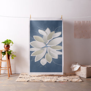 white stone petals fabric