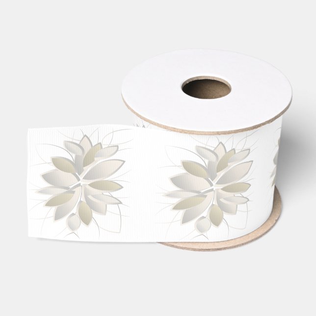 white stone petals grosgrain ribbon (Spool)