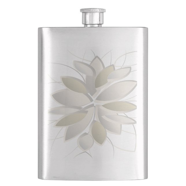 white stone petals hip flask (Front)