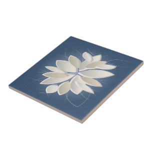 white stone petals tile