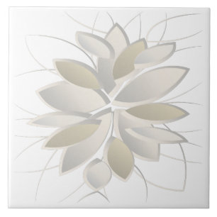 white stone petals tile