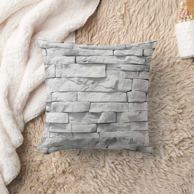 White Stone Textures Design Series 3 Cushion (Blanket)