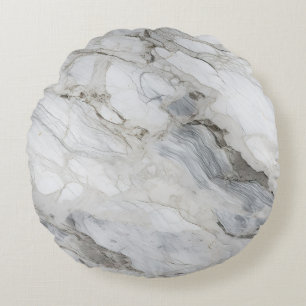 White Stone Textures Design Series 4 Round Cushion