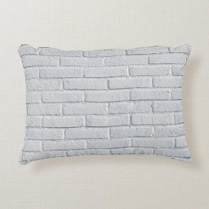 White stone wall bricks pattern decorative cushion