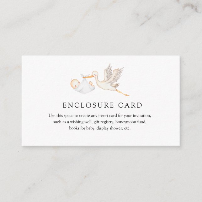 White Stork Custom Enclosure Card (Front)