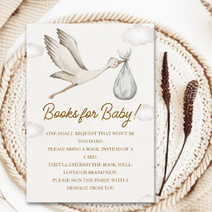 White Stork in the Sky Baby Shower Enclosure Card