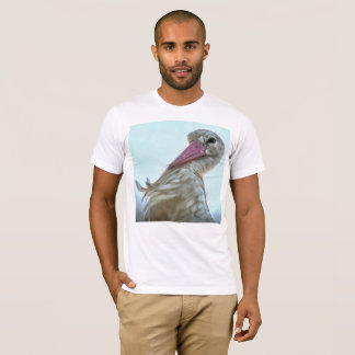 White Stork With Incredulous Expression Animal Art T-Shirt