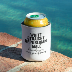 White Straight Republican Male Funny Republic Can Cooler