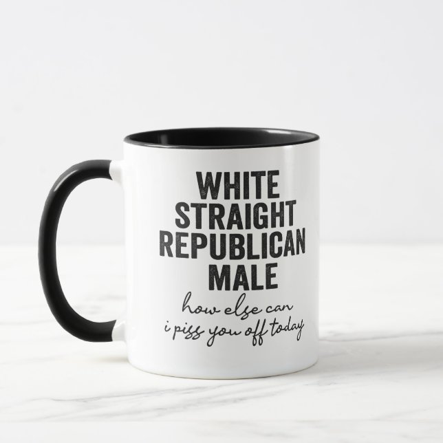 White Straight Republican Male Funny Republic  Mug (Left)