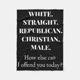 White Straight Republican Male Funny Republican Fleece Blanket