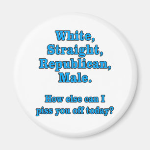 White Straight Republican Male Tee Magnet