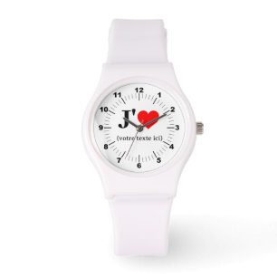 White Strap Watch - Custom I Heart(add image/text)