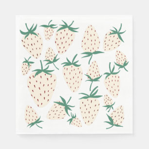 White Strawberry Cute Pineberry CUSTOM BABY SHOWER Napkin