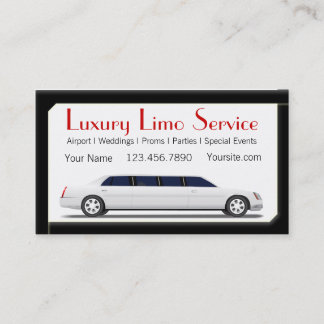 White Stretch Limousine Business Card