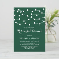 White String Lights Green Rehearsal Dinner